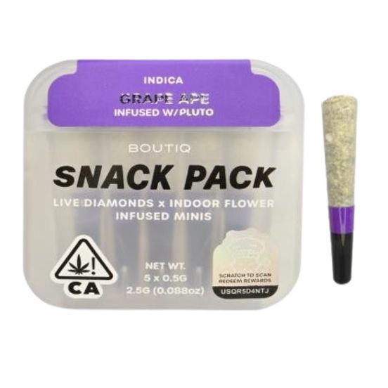 SNACK PACK THCA INFUSED MINIS 5PK JOINTS / GRAPE APE - INDICA